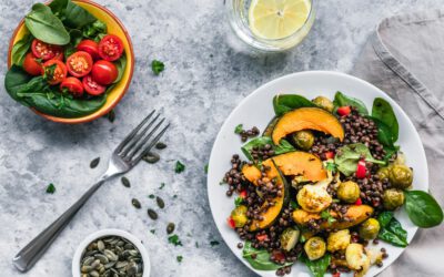 Lemony Spiced Lentils & Brussel Sprout Salad